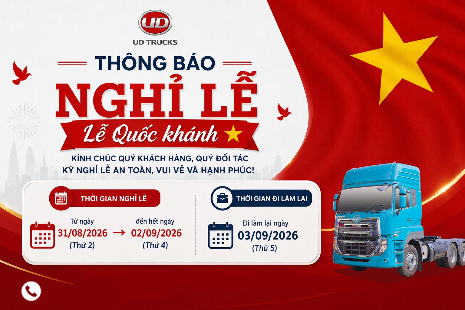 Thông báo nghỉ lễ 02 09 2026